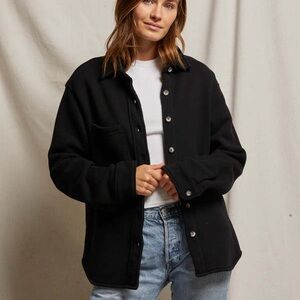 NEW PerfectWhiteTee Cypress Fleece Jacket in True Black Size Large